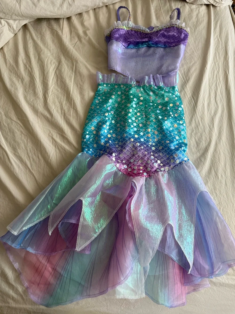 Disney Purple and Teal Iridescent Mermaid Costume Dress